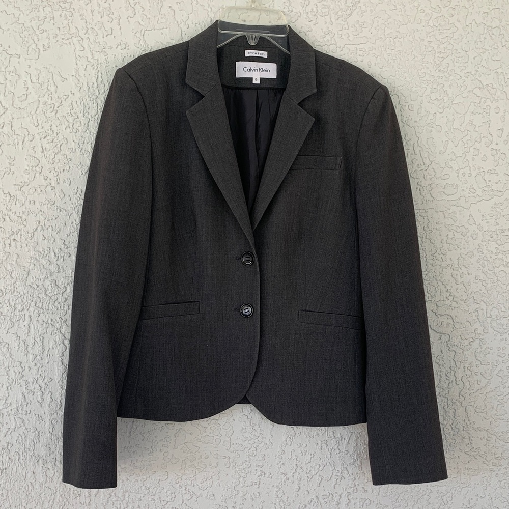 Calvin Klein Charcoal Gray Women's Blazer size 8